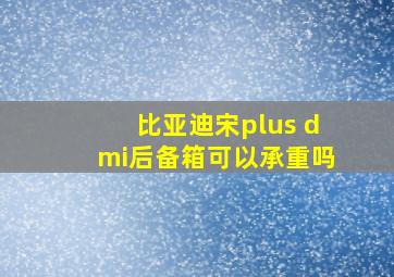 比亚迪宋plus dmi后备箱可以承重吗